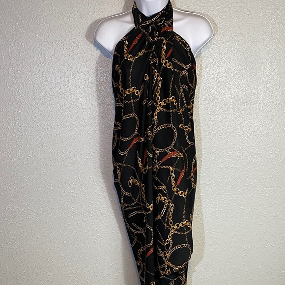 Walter Baker Black and Gold Chain Print Dress - Picture 2 of 8